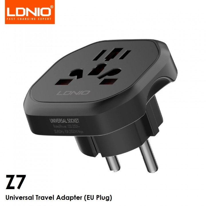 LDNIO Z7 Universal Travel Adapter (EU PLUG) - Travel Adapter Terbaru dari LDNIO