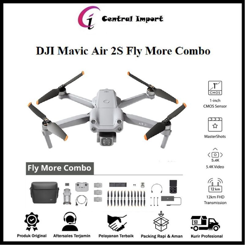 DJI Mavic Air 2S Fly More Combo 5.4K Video 20MP - Drone Dji Mavic Air 2S NEW Original Garansi Resmi 