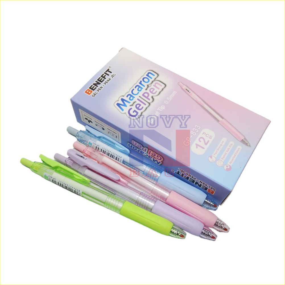 

BOLPOIN PULPEN BENEFIT Gel Pen MACARON 0.5mm GP 833 Harga 3 pcs
