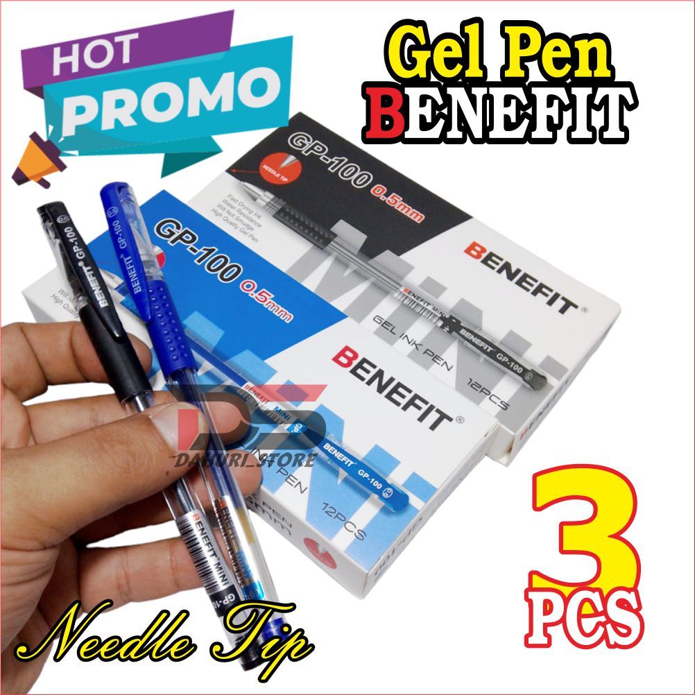 

PULPEN BOLPOIN GEL PEN BENEFIT PENA JEL 0.5mm GP 100 Harga 3 pcs