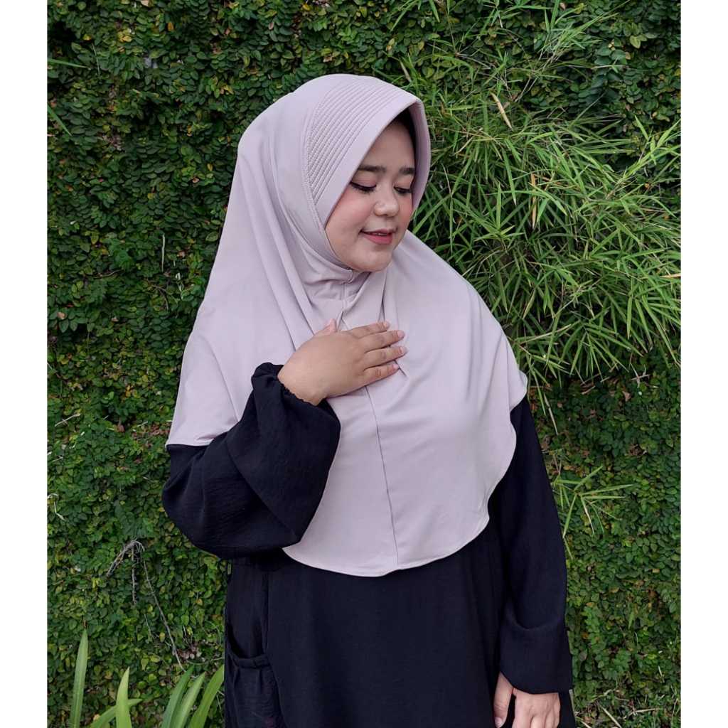 hijab bergo pet besar size L / bergo oval pet tebal jersey premium /bergo instan