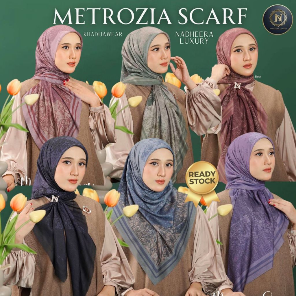 [BISA COD] METROZIA SCARF NADHEERA LUXURY  jilbab segiempat motif premium voal metro scraf nadhera t