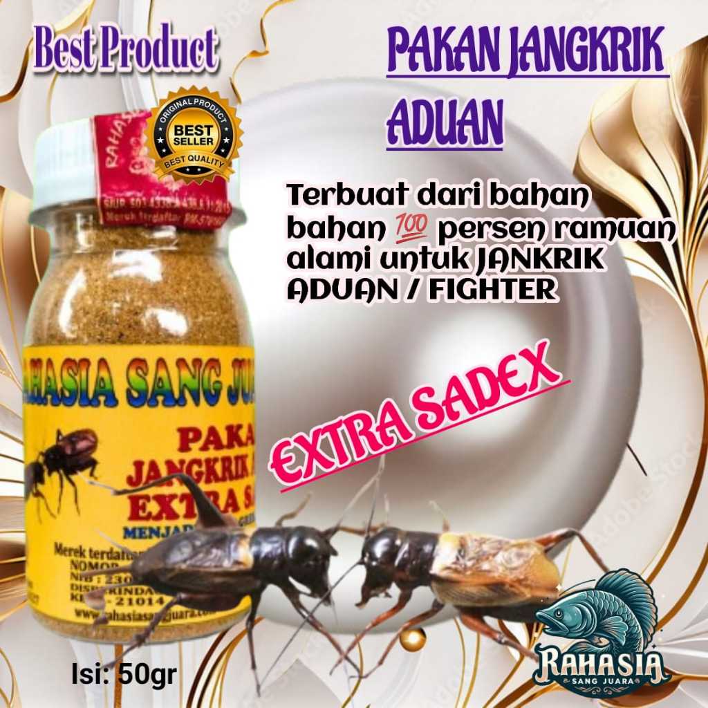 Sadek Jangkrik Aduan Pakan Jangkrik Aduan Menjadikan Lebih Kuat Gesit Agresif Dan Garang 50gr