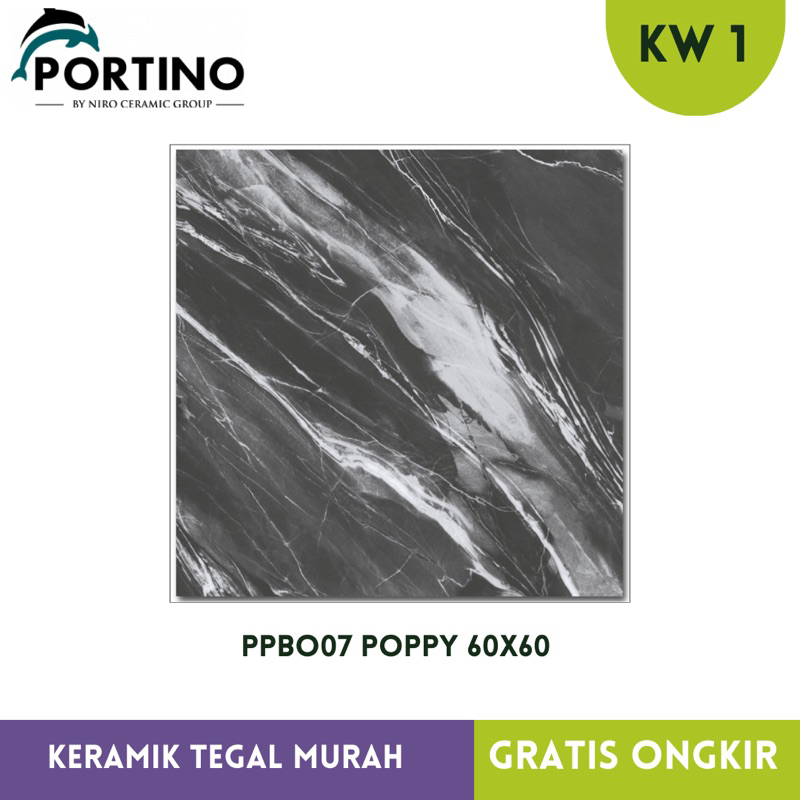 Granit Lantai Glaze Polished 60x60 PBO07 Mewah Portino Blossom Poppy KW 1 Niro Granite Glossy