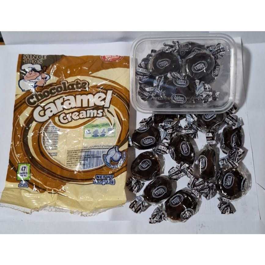 

COKELAT PERMEN CHOCOLATE CARAMEL CREAMS / ORIGINAL CARAMEL CREAMS BOX ISI 10PC 84gr