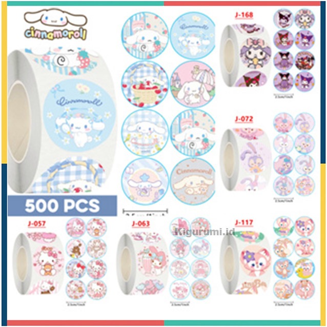 

500 Pcs Stiker Label Cinnamon Kuromi Melody Lina Bell Sanrio Thank You Sticker 2.5cm ST001