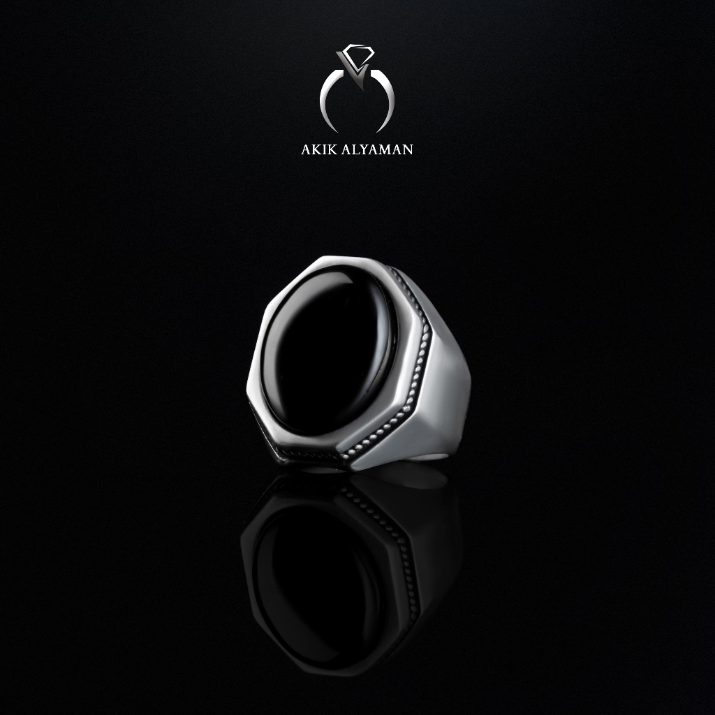 Cincin Batu akik Yaman Habasyi dengan Ring Perak Original Yemen