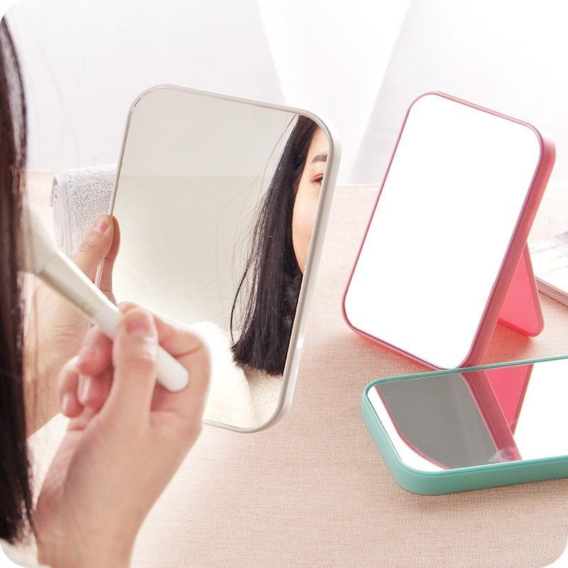 Kaca Rias MakeUp Kotak Portable Lipat Cermin Rias Minimalis Cermin Duduk - BUM