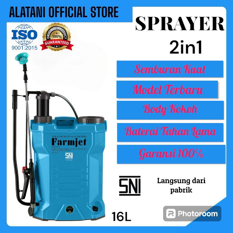 Farmjet Sprayer16 Liter 2In1 (Elektrik&Manual)501 Murah