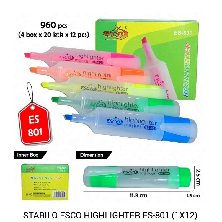 

KODE N52V Stabilo Esco Highlighter Colorfull ES81 ES82 Stabilo Penanda WarnaWarni