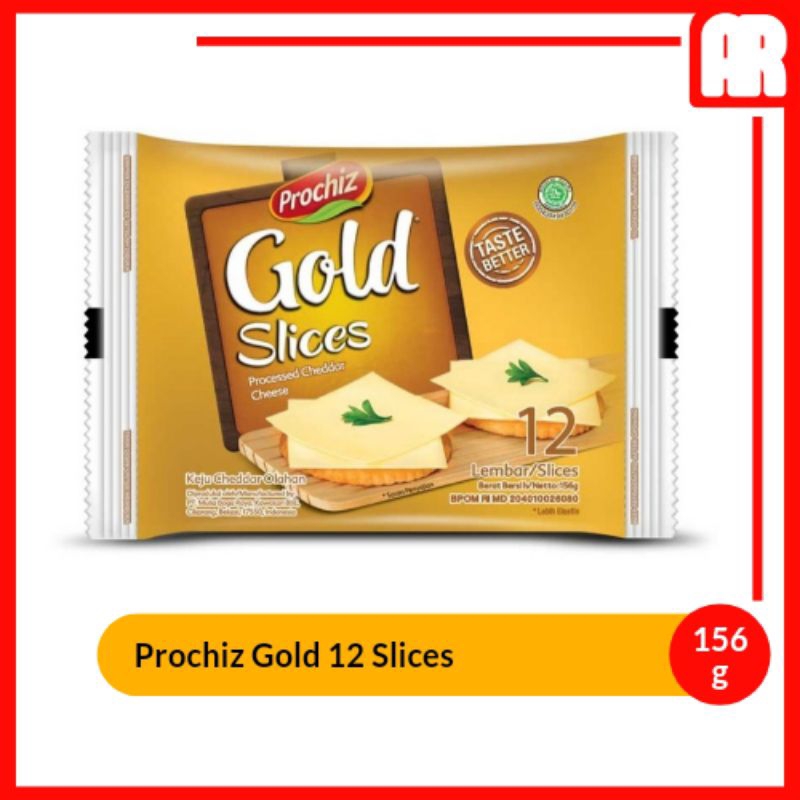 

Prochiz Keju Gold Cheddar 12 Slice 156g - Keju Lembaran | AR Ostore