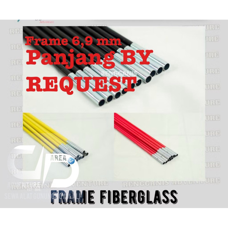 frame rangka tenda 6,9 mm panjang bisa request frame tenda fiber 6,9 mm