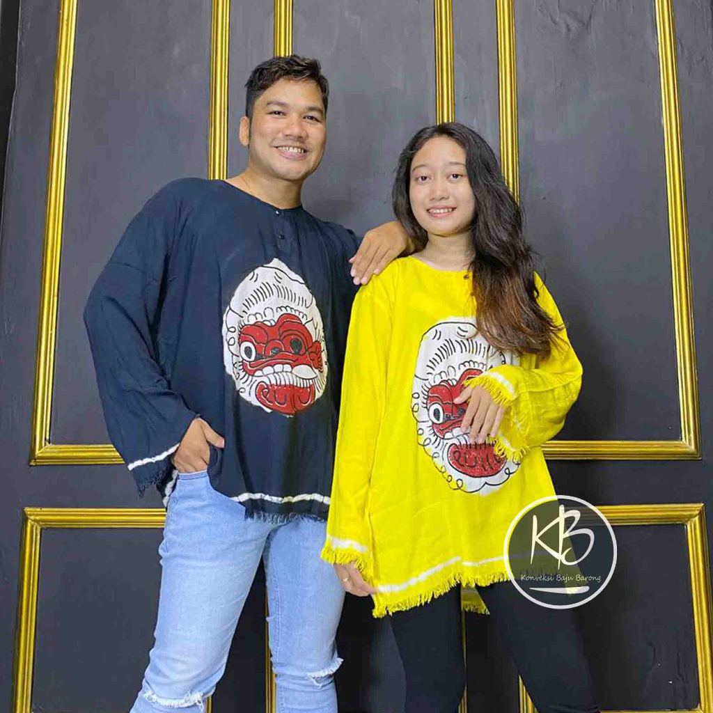 Original - Baju barong bali lengan panjang polos - pria dan wanita - adem dan lembut