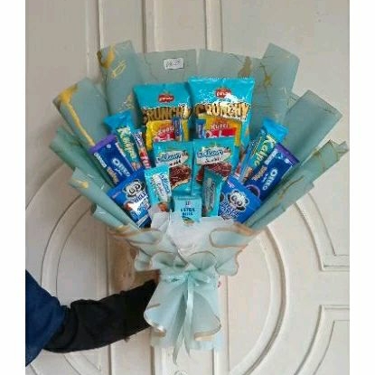 

[Athena bouquet] Ready buket snack jumbo varian blue/buket murah