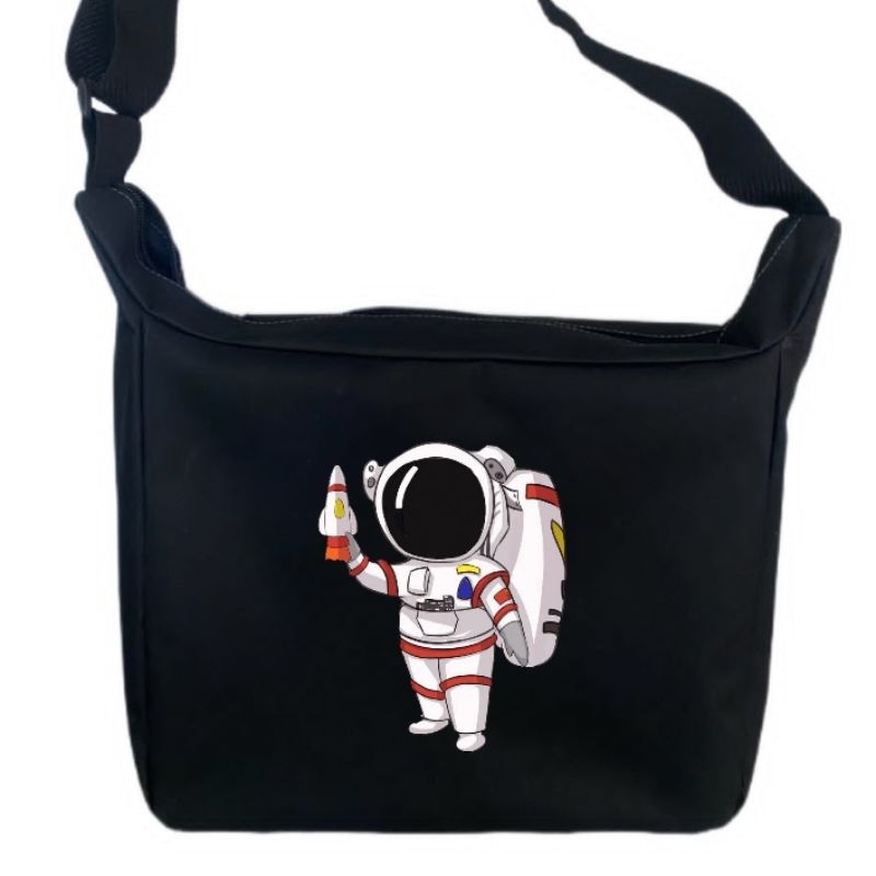 Tas selempang sekolah anak laki2/perempuan astronout karakter
