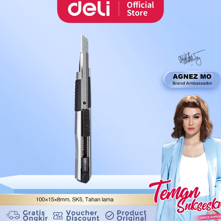

KODE L98R Deli Cutter dengan pisau baja SK5 dan sistem kunci otomatis untuk penggunaan yang aman E256