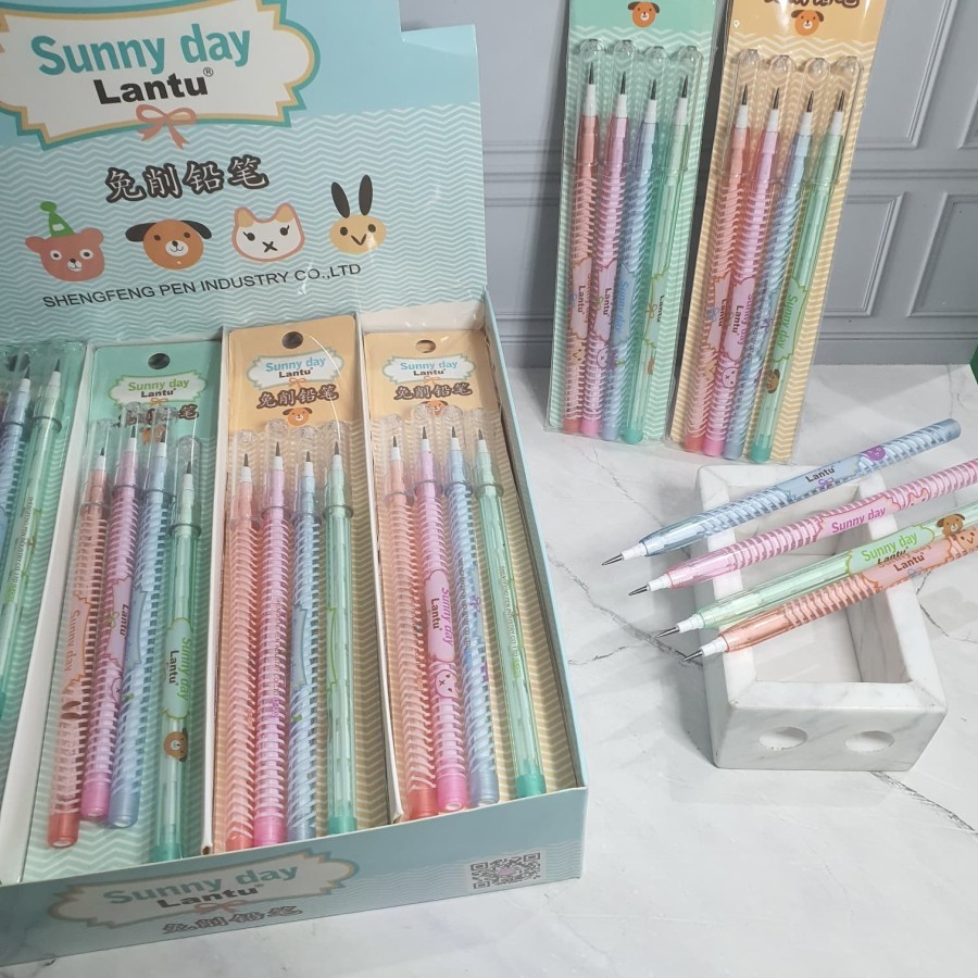 

pensil lantu susun bensia (1 set=4pc)/pensil susun/pensil bensia lucu - B (1201)