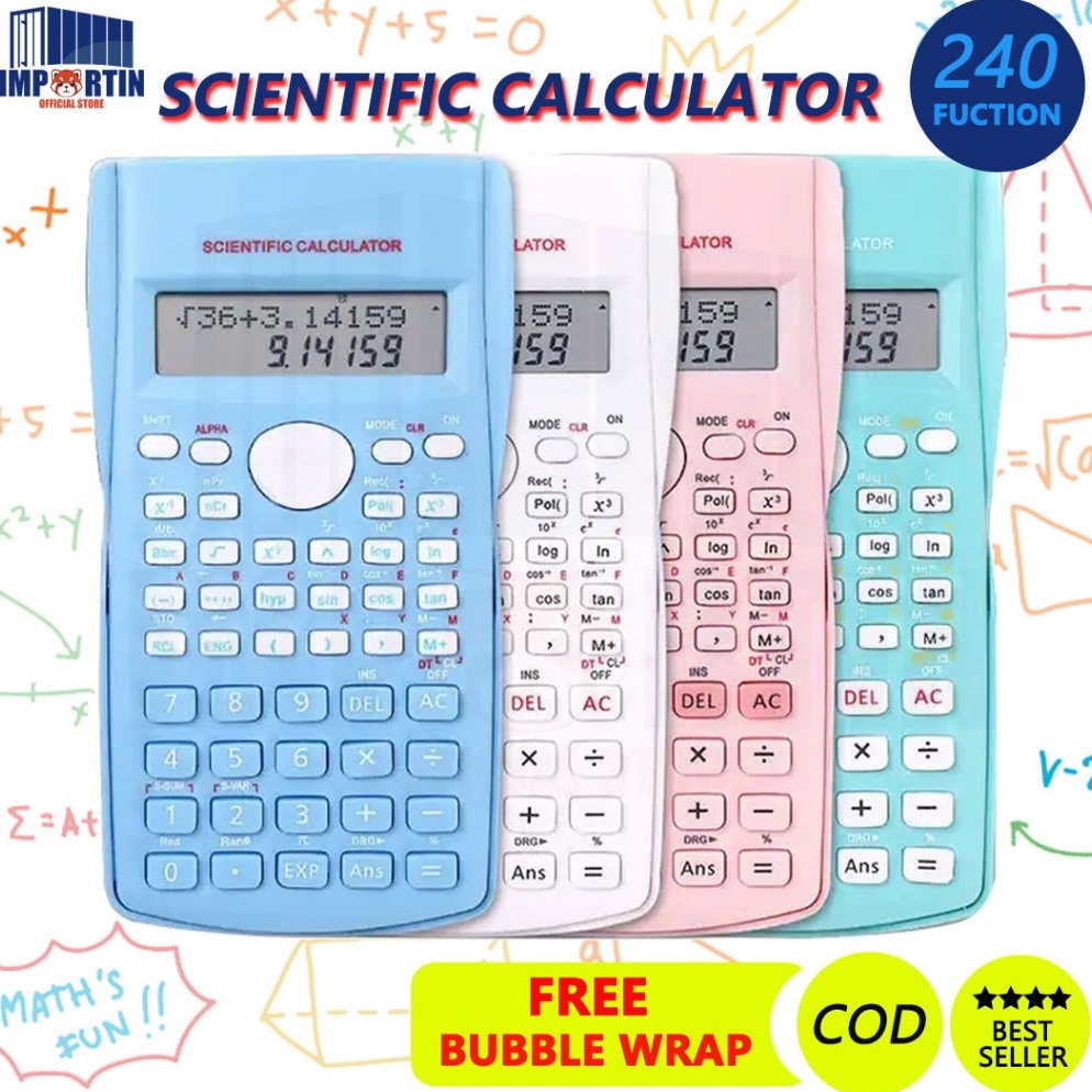 

KODE M4Y Kalkulator Scientific Color 24 Function Calculator Ujian Sin Cos Tan Function Kalkulator Sekolah 24 Fungsi Warna Warni Scientific Calculator 24 Function