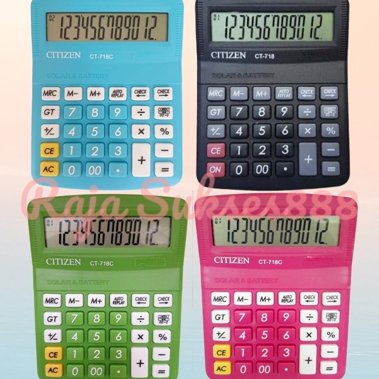 

KODE F89Q Kalkulator Citizen 718 Warna Warni KALKULATOR CITIZEN CT 718 WARNA 12 DIGIT