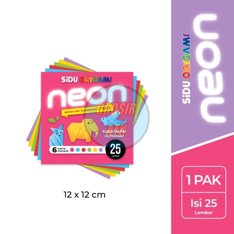 

ORIGAMI SIDU NEON 12x12 TIMBAL BALIK DOUBEL FACE