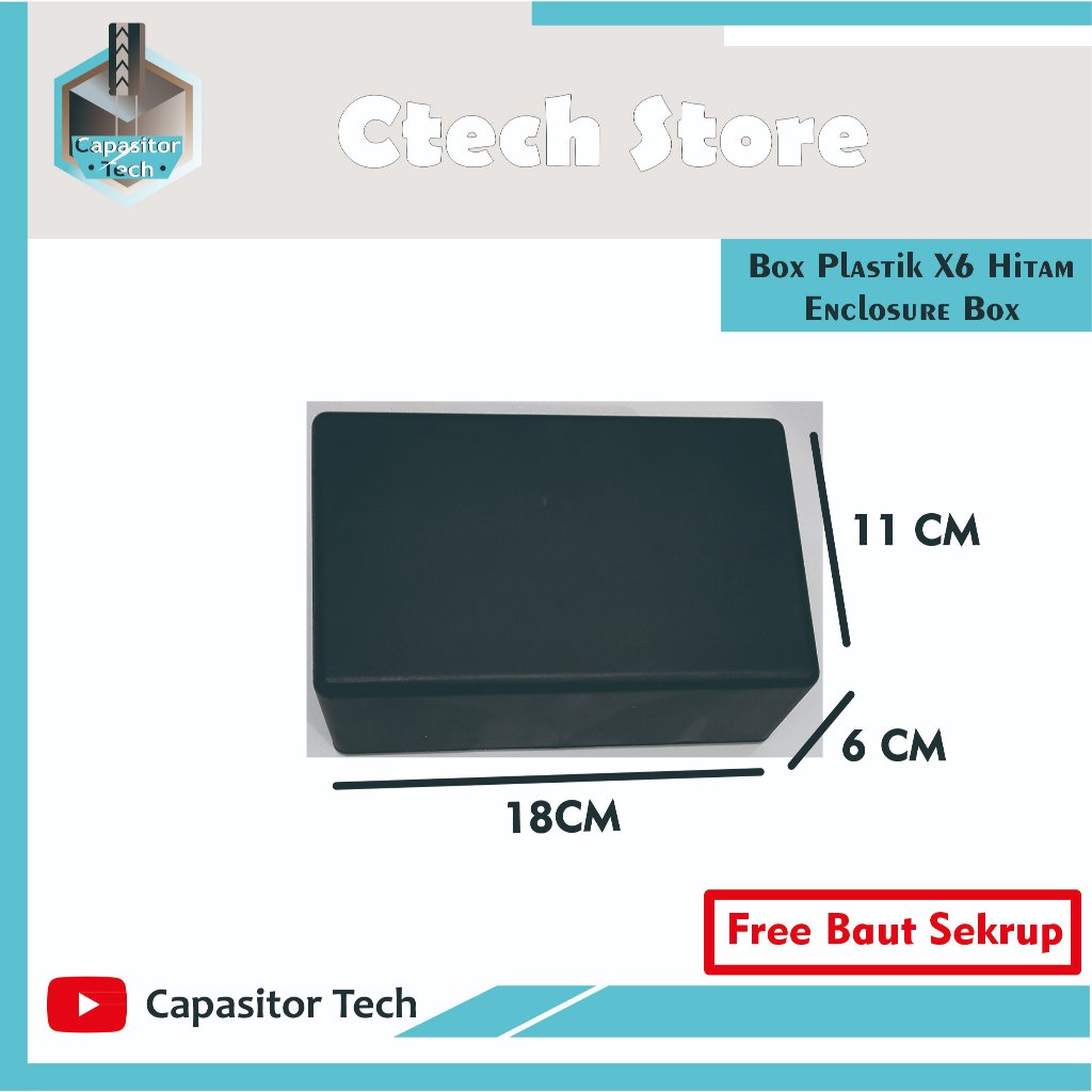 Project Box Plastik Hitam Ukuran X6 Enclosure Box