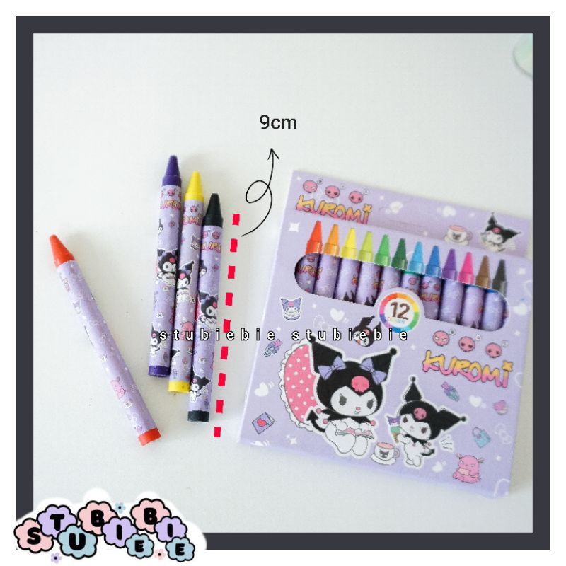 

PW06 Crayon kuromi 12 warna Alat mewarnai sanrio