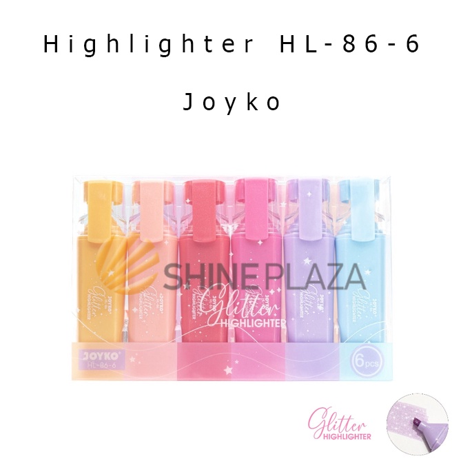

KODE G75Q Highlighter Set Glitter Joyko HL866 Penanda Berwarna Joyko