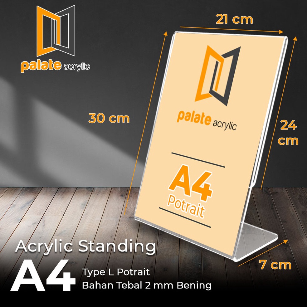 

KODE T79U ACRYLIC TENT HOLDER AKRILIK BROSUR A4 L PORTRAIT 2MM