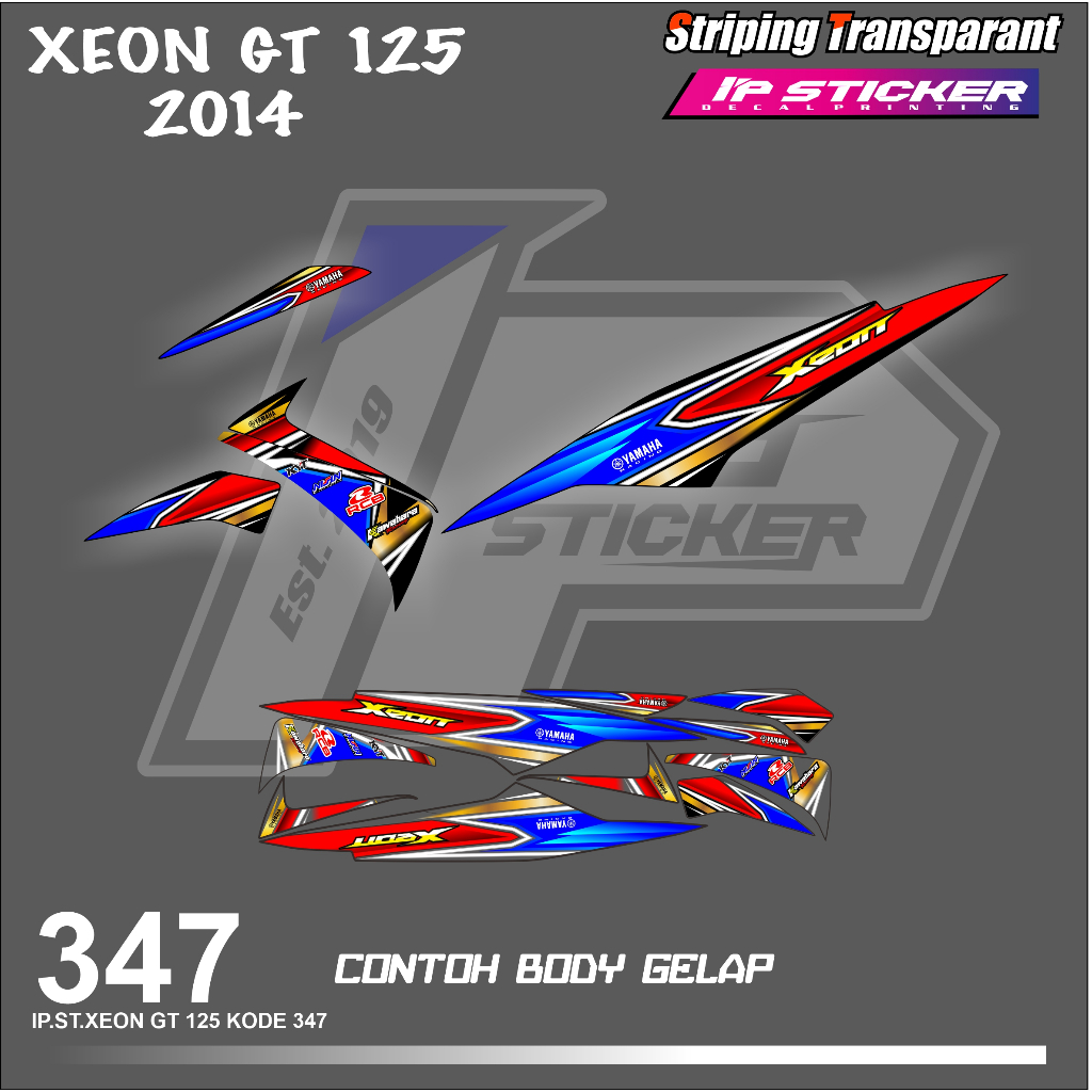 XEON GT 125 2014 (COD) STIKER STRIPING MOTOR YAMAHA XEON GT 2014 HOLOGRAM DAN TRANSPARAN