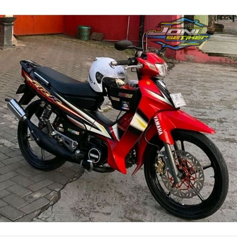 striping lis sticker standar motor yamaha fiz r sporty 2003 merah hitam