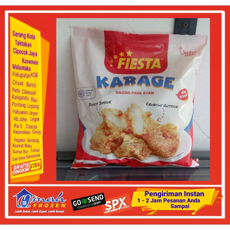 

Paha Ayam,Fiesta Karage 400gr, Nugget,Naget Frozen Serang