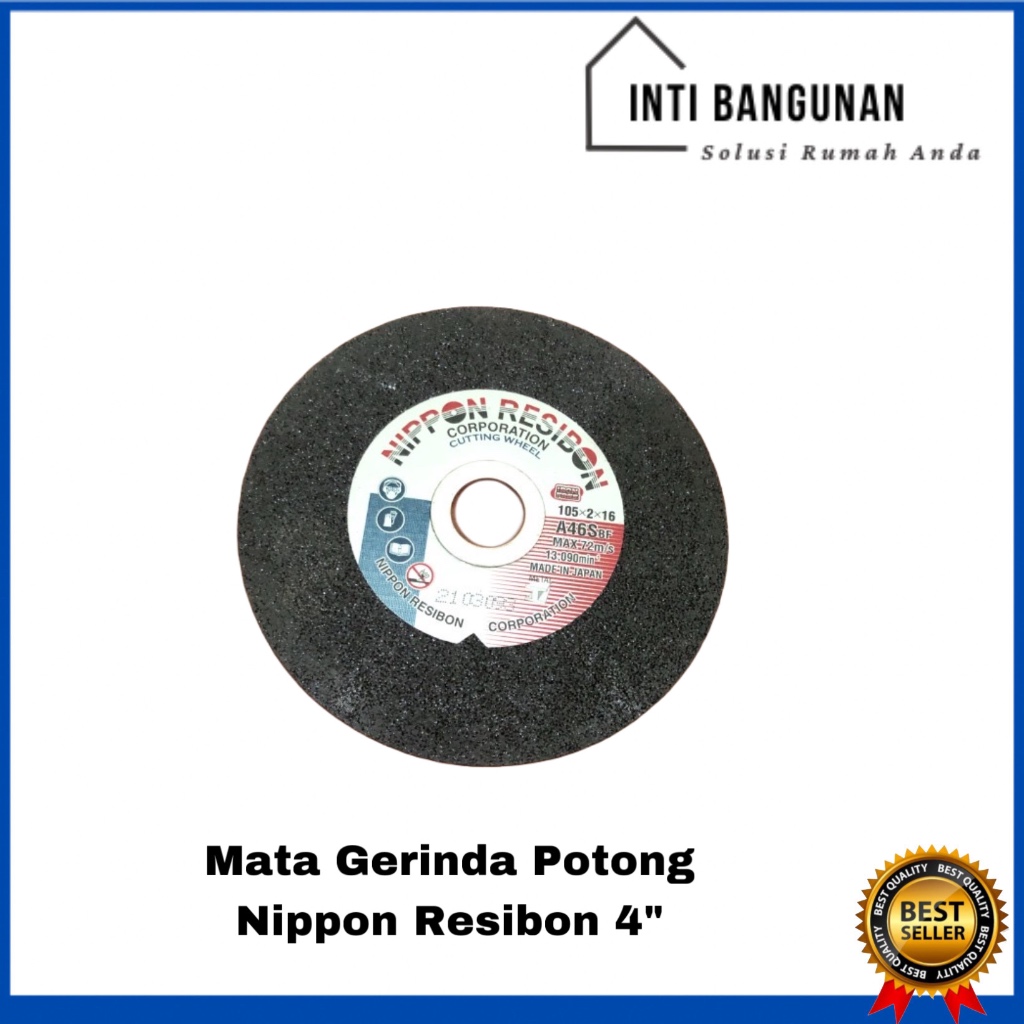Mata Gerinda / Grinda Nippon Resibon Batu Potong Besi Tipis 4” Mata Cutting Wheel