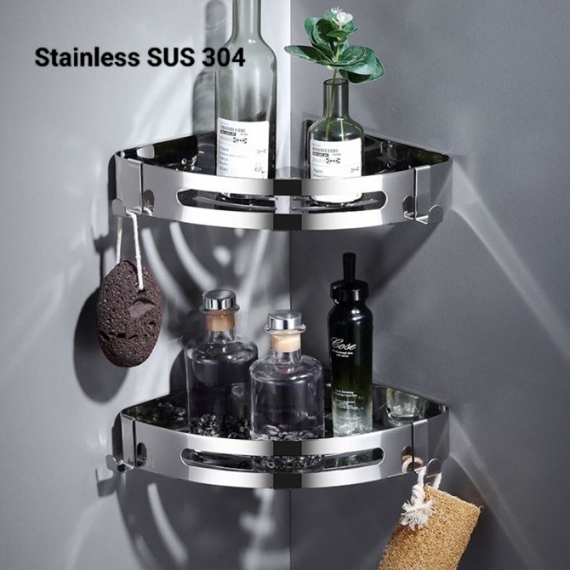 RAK SUDUT STENLIS SUS 304/RAK SUDUT STENLIS 2 SUSUN/RAK SHAMPO STENLIS ANTI KARAT