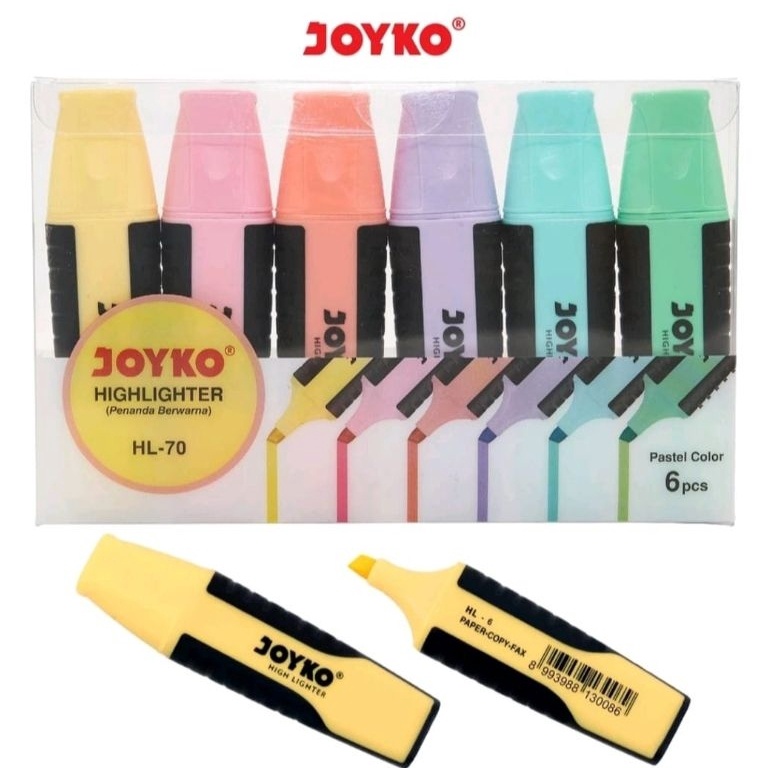 

KODE P5O Highlighter Penanda Warna Pastel Joyko HL7 Pastel Color 1 Set 6 Pcs
