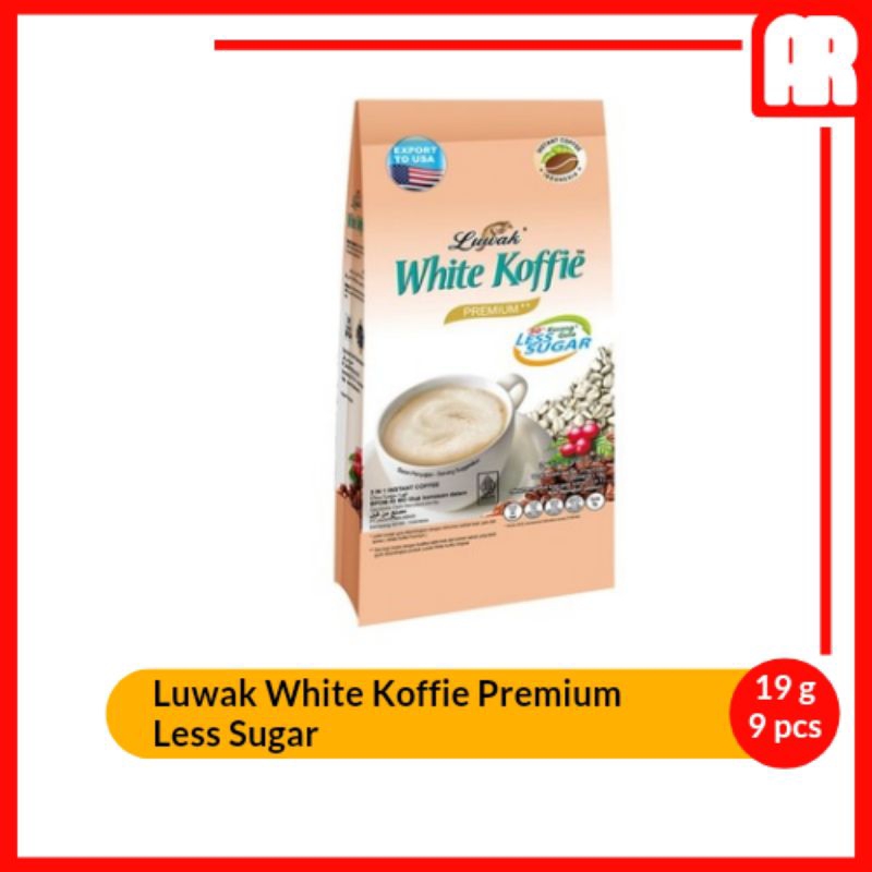 

Luwak White Koffie Kopi Instan Premium Less Sugar 9 x 19g | AR Ostore