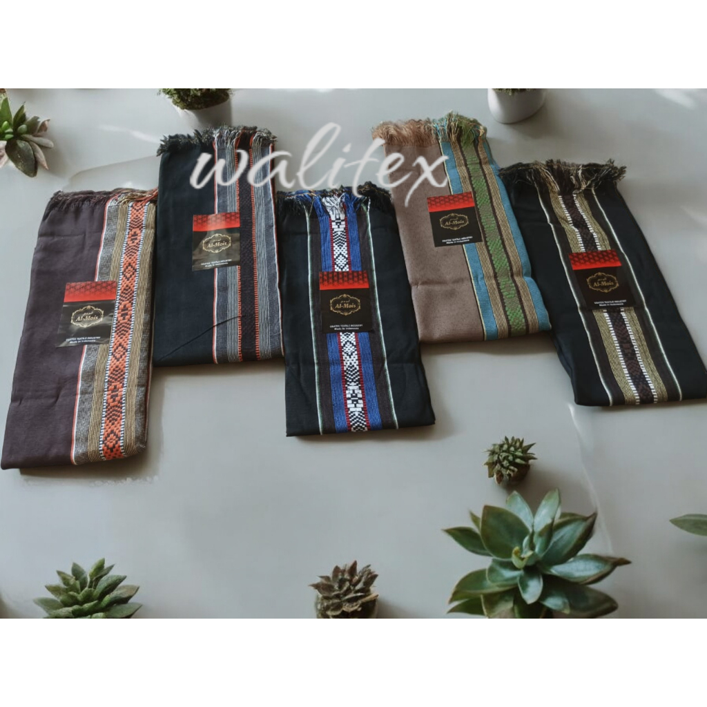 Sorban Tenun Motif Salur Songket - Surban Almois Premium Suvenir Haji/Umroh