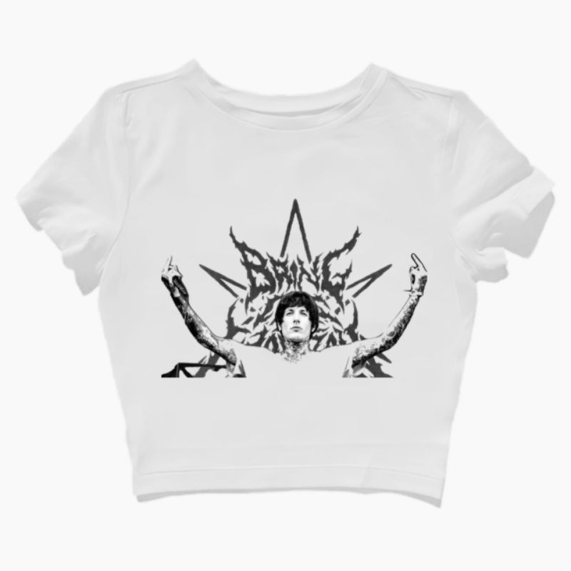 Baby Tee OLIVER SYKES BMTH Simple Y2k Style Crop Tee