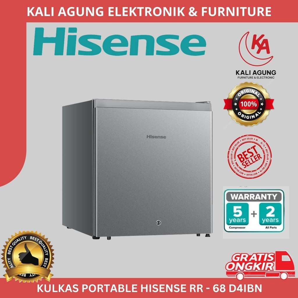 KULKAS PORTABLE HISENSE / KULKAS MINIBAR / HISENSE RR 68 / GRATIS KIRIM SERANG KOTA