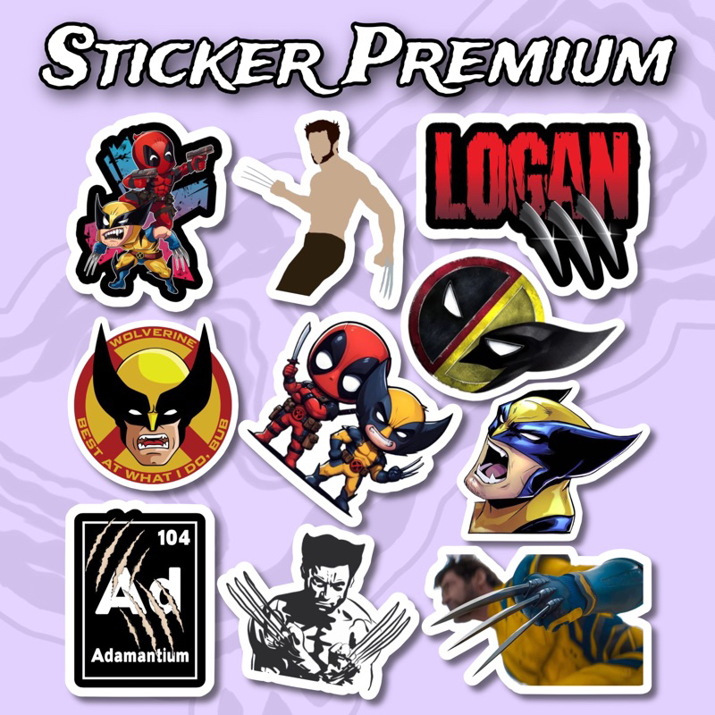 

Sticker Wolverine Logan Pack isi 10 pcs vinyl Waterproof Deadpool Wolverine