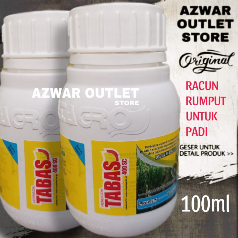 TABAS 400SC 100ml HERBISIDA | natrium bispiribak racun rumput tanaman padi sawah dan tabela