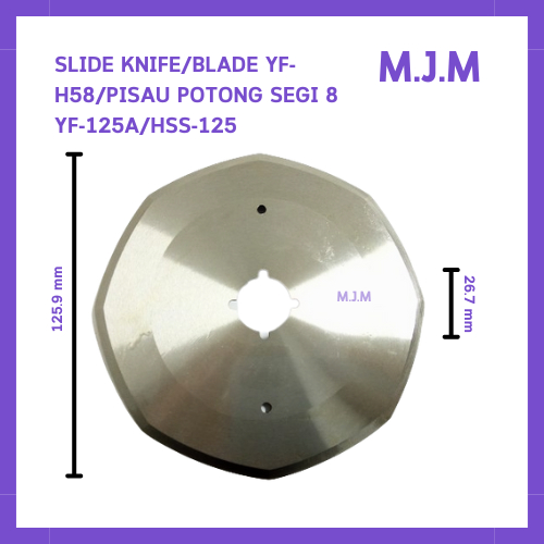 Pisau Cadangan Mesin Potong Kain YF-125A Segi 8/Slide Knife  YF-H58