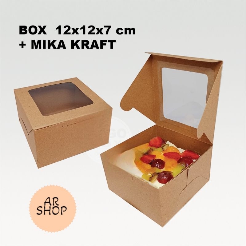 

[ minimal 10 Pcs ] BOX KOTAK DOS KUE SNACK DESSERT SOUVENIR 12X12X7,5CM + MIKA KRAFT