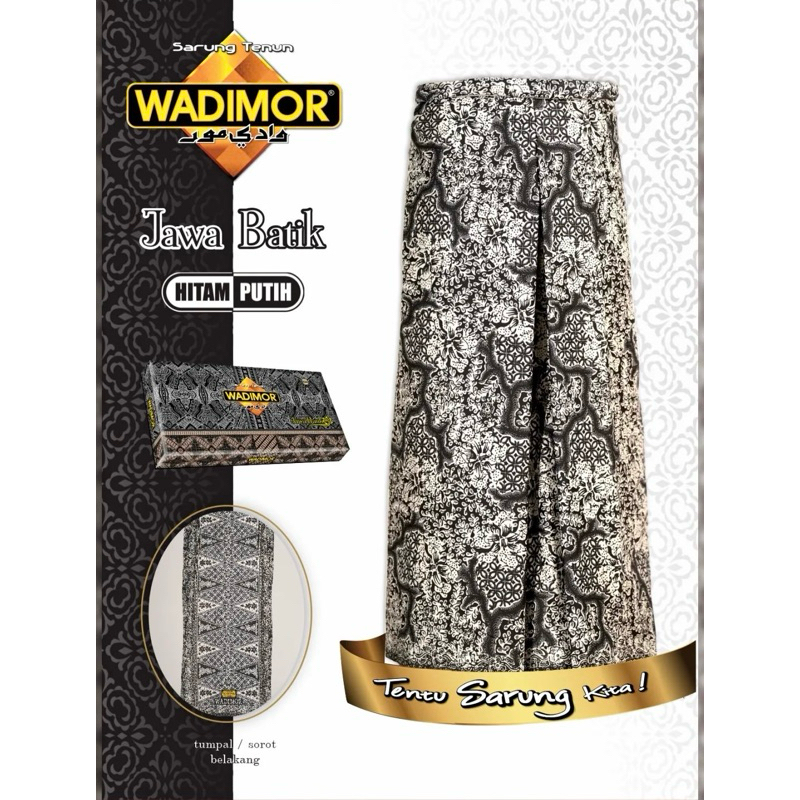 WADIMOR JAWA BATIK HITAM PUTIH |Sarung Tenun Wadimor Jawa Batik Hitam Putih  Batik Gus Iqdam Terbaru