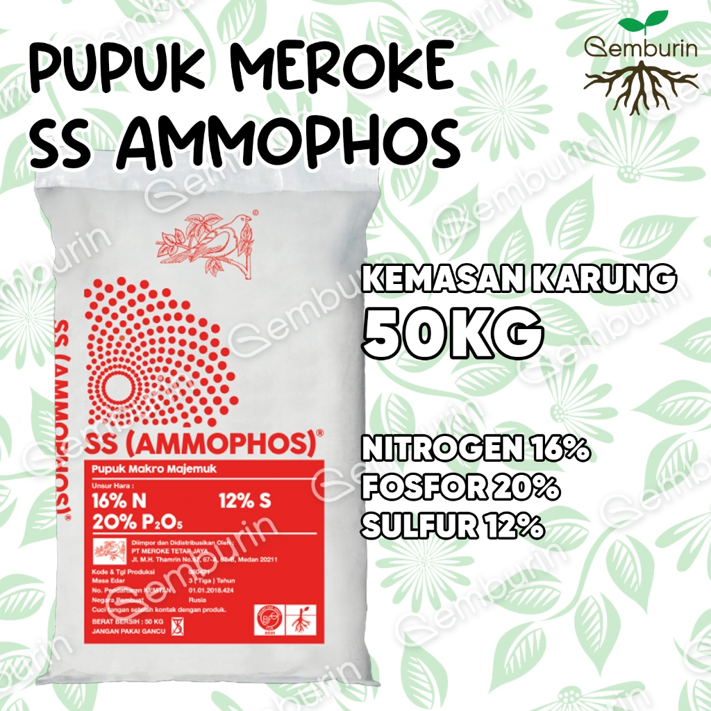 Pupuk Meroke SS Ammophos 50 kg Kemasan KARUNG ASLI PABRIK / Pupuk Majemuk / Asli Original Murah / SS