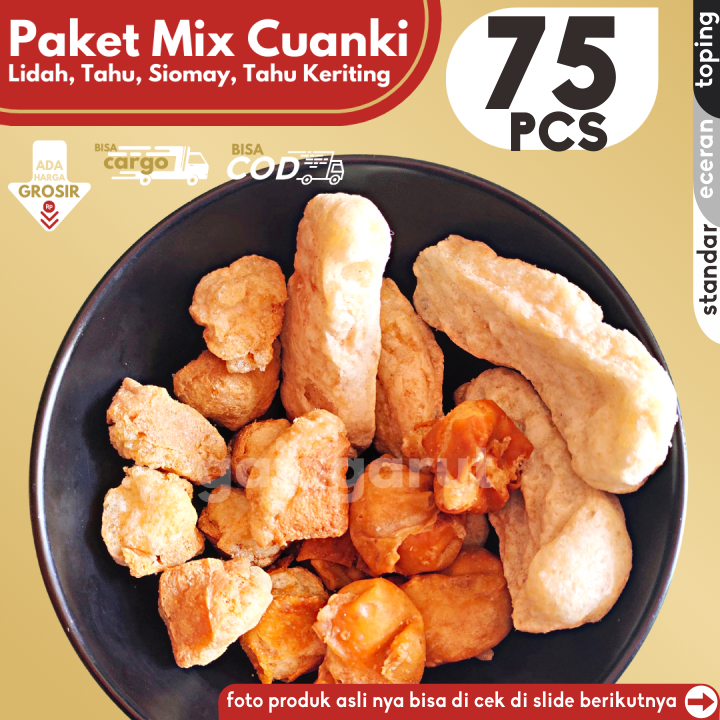 

Cuanki PAKET MIX total 75pcs Berisi LIDAH, SIOMAY TAHU atau KERITING STANDAR Pelengkap Baso Aci Seblak by GG (Bisa COD/Grosir/Kargo)