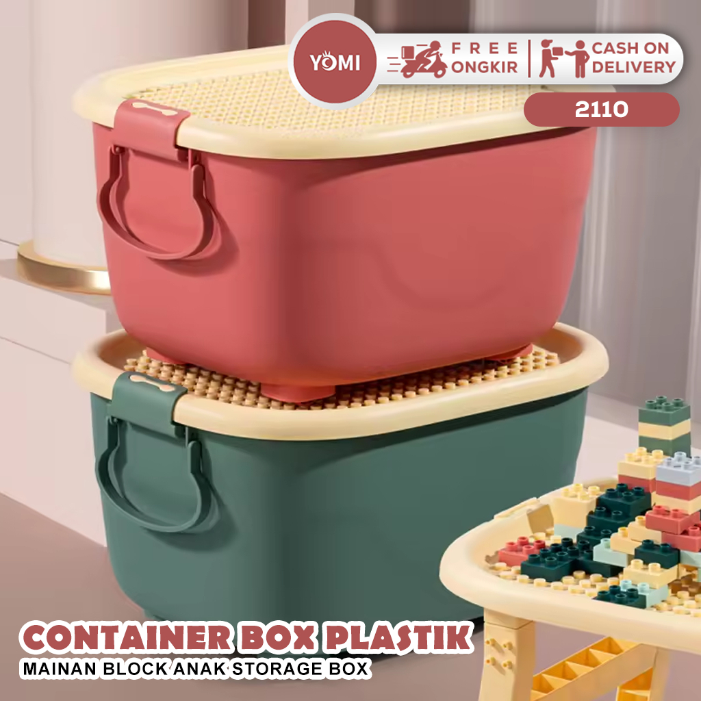 YOMI - Mainan Block Anak-2110 / Storage Box / Container Box Plastik / Meja dan Kursi anak