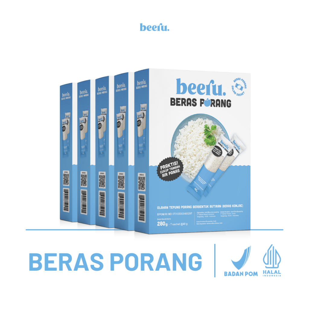 

Beeru Beras Porang Isi 5 Box - Shirataki Konjac Rice