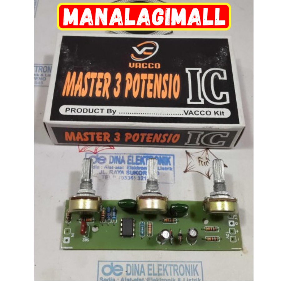 KIT MASTER MIXER 3 POTENSIO - PAKAI IC / Master Mixer TONE TRIBLE BASS 3 Potensio / kit master mixer