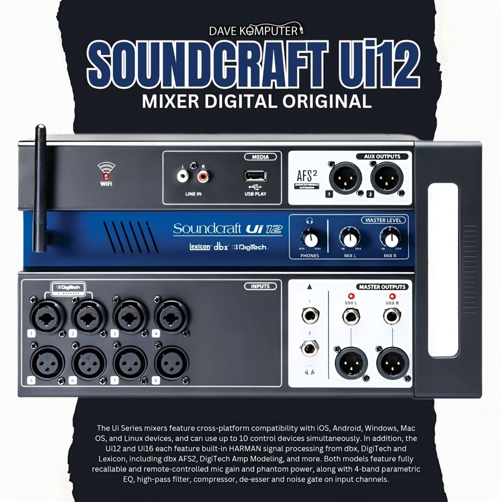 SOUNDCRAFT UI12 / UI 12 / UI-12 MIXER DIGITAL ORIGINAL