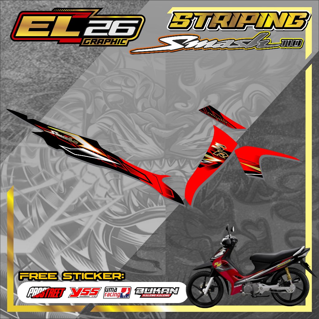 471 STRIPING STICKER SUZUKI SMASH 110 - STICKER SUZUKI SMASH 110 MOTIF RACING